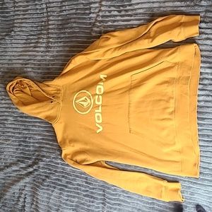 Volcom pullover hoodie Size Large. Golden Yellow
